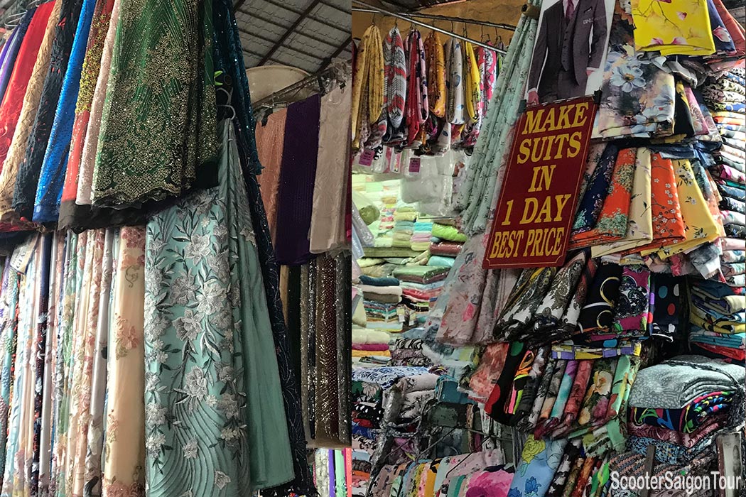 ben-thanh-market-fabrics - Scooter Saigon Tours