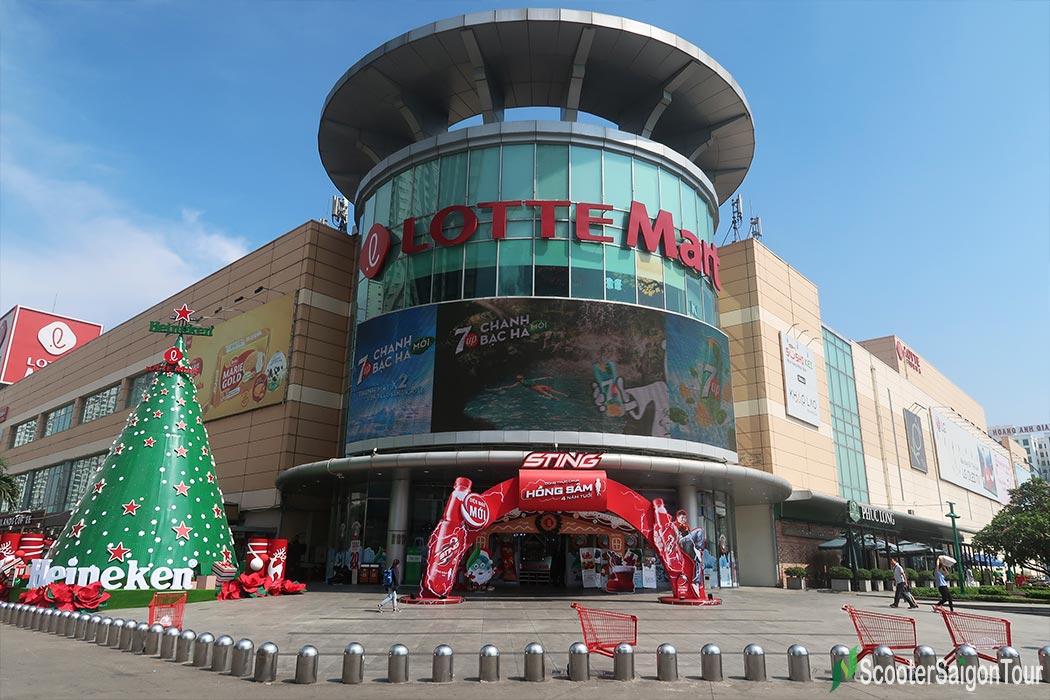 Lotte Mart Shopping Mall in District 7 - Scooter Saigon Tour